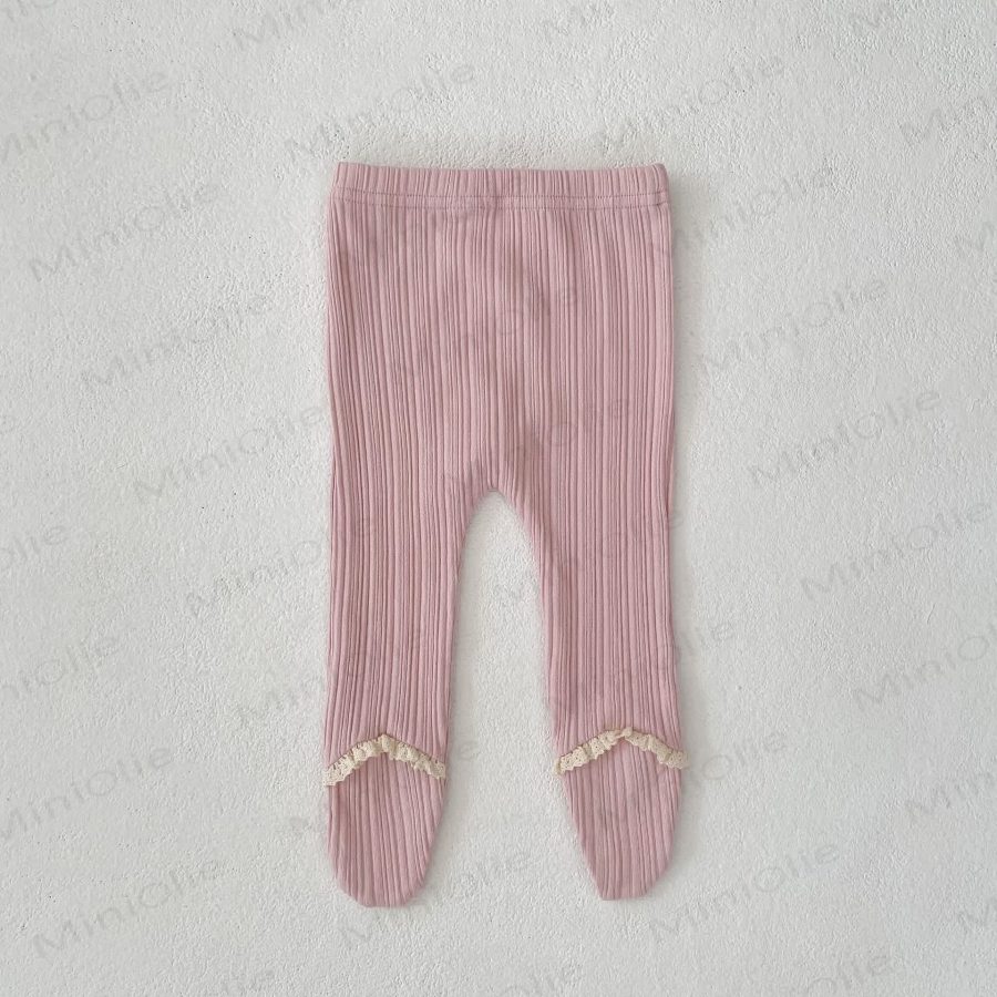 Baby Toddler Girl Solid Color Lace Leggings